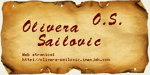 Olivera Sailović vizit kartica